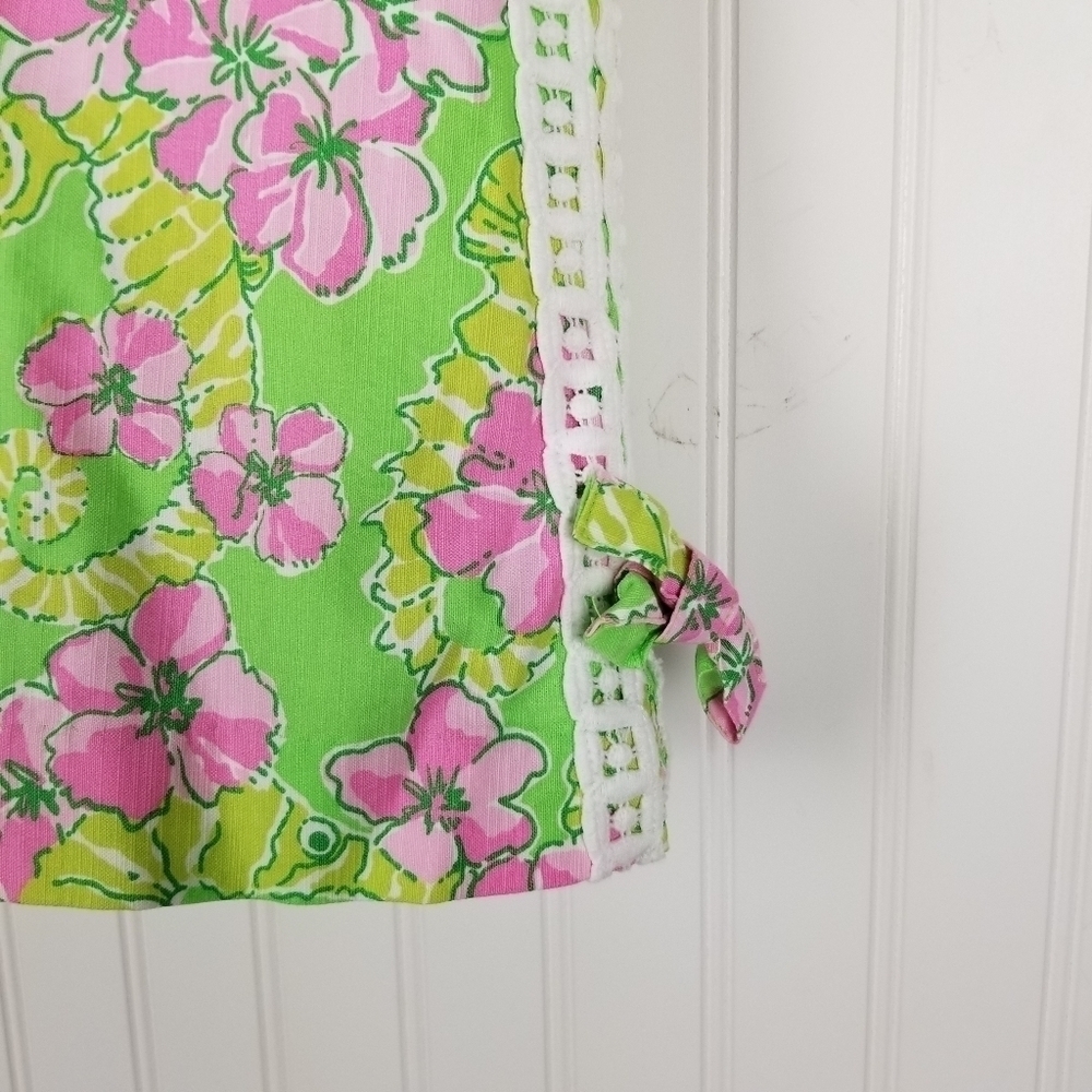 Lilly Pulitzer Limeade Floaters Seahorse Dress Girls Size 3 Tropical Pink Green - Picture 8 of 11